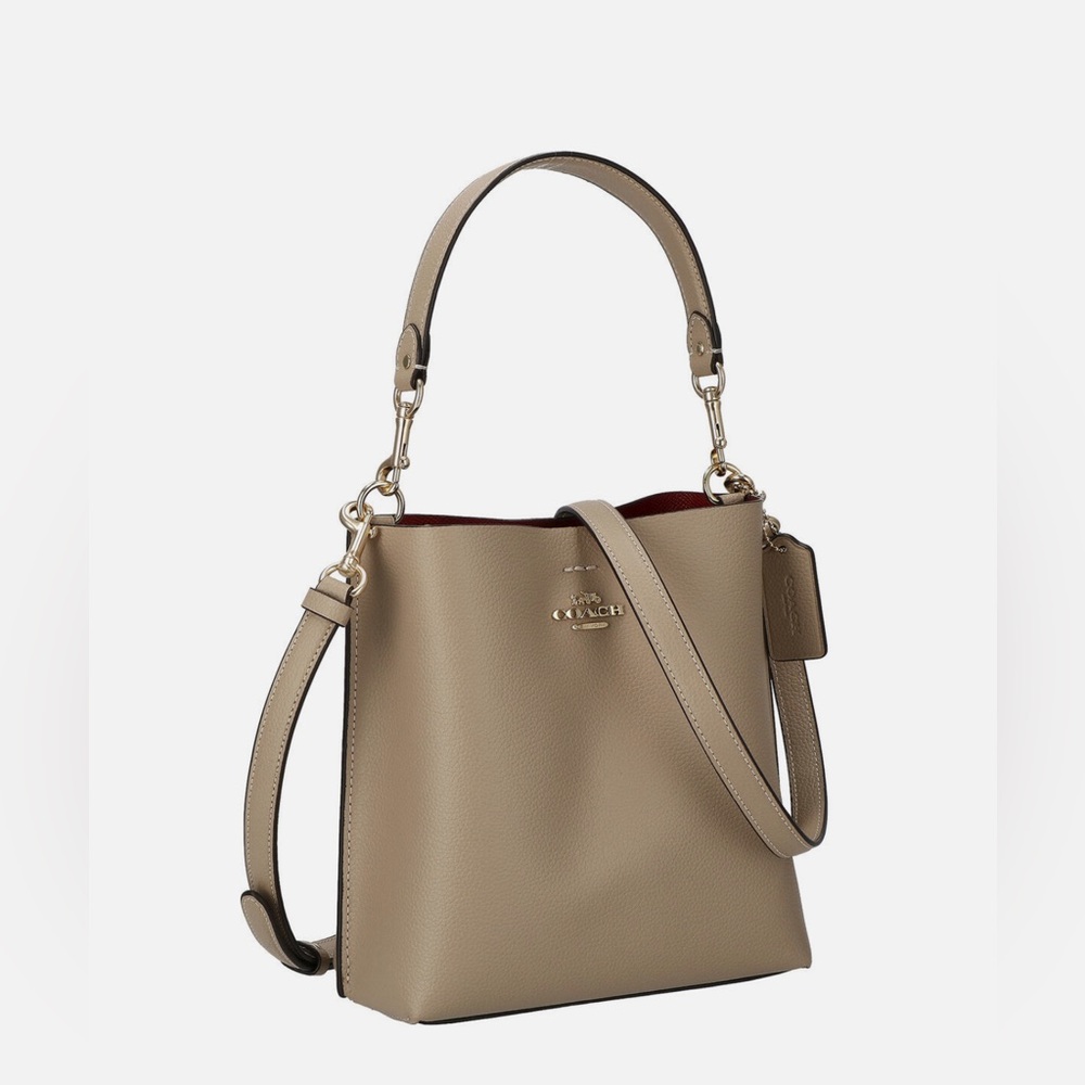 Coach Mollie Bucket Bag 22 Crossbody Purse in Gold/Taupe